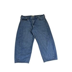 Abercrombie & Fitch Curve Love The Barrel Jean Mid Rise Medium Wash Size 34